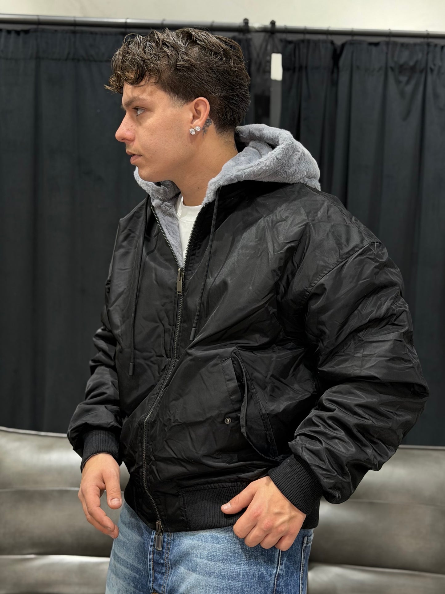 JACKET REVERSIBILE GREY/BLACK