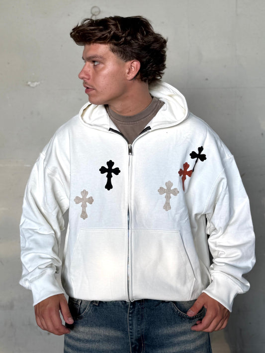 HOODIE CROSSES WHITE