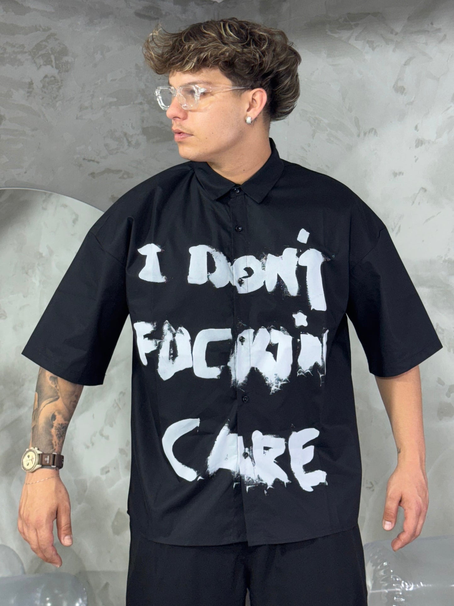 CAMICIA I DON’T FUCKING BLACK