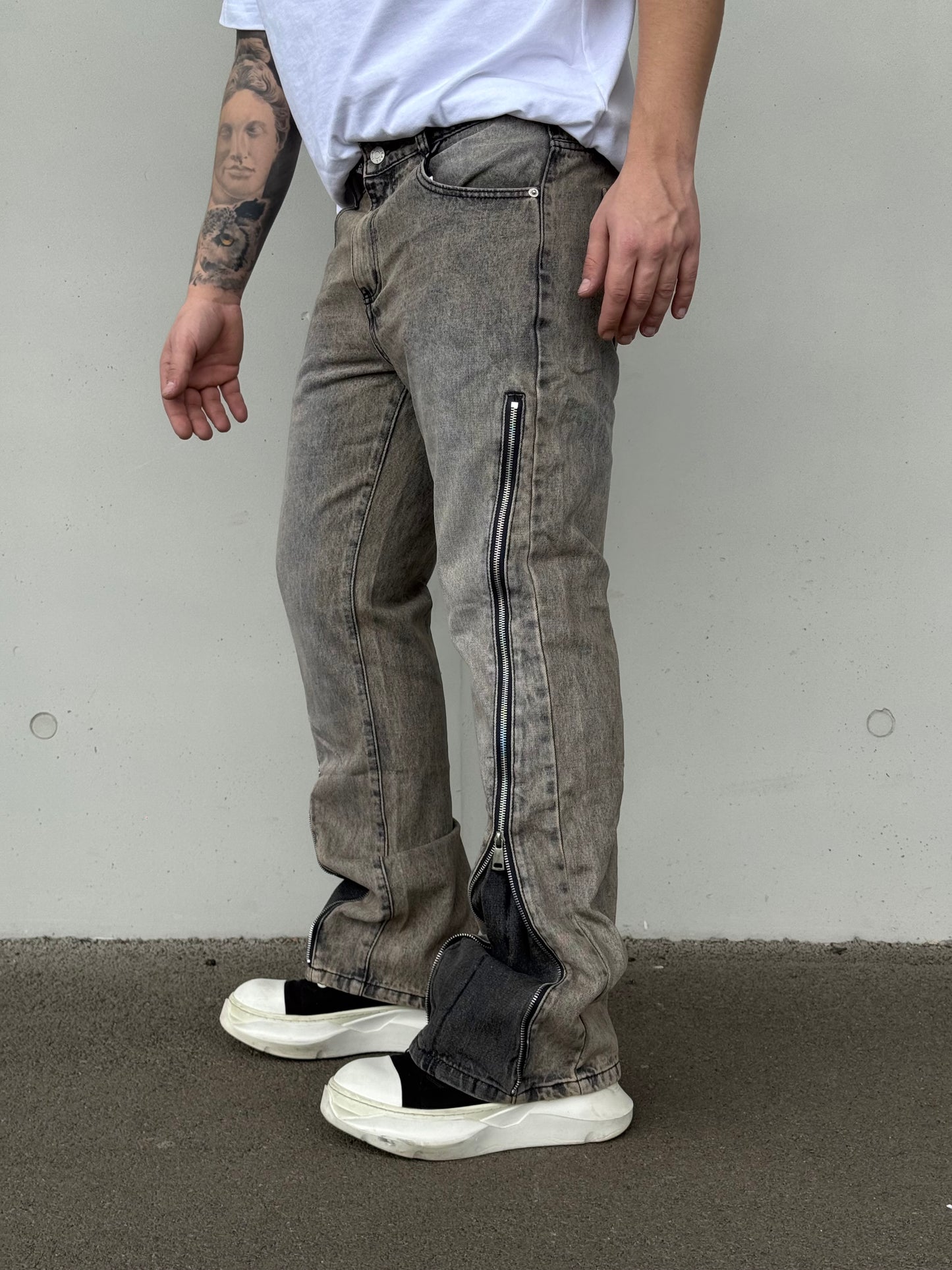 FLARE FULLED ZIP TAUPE