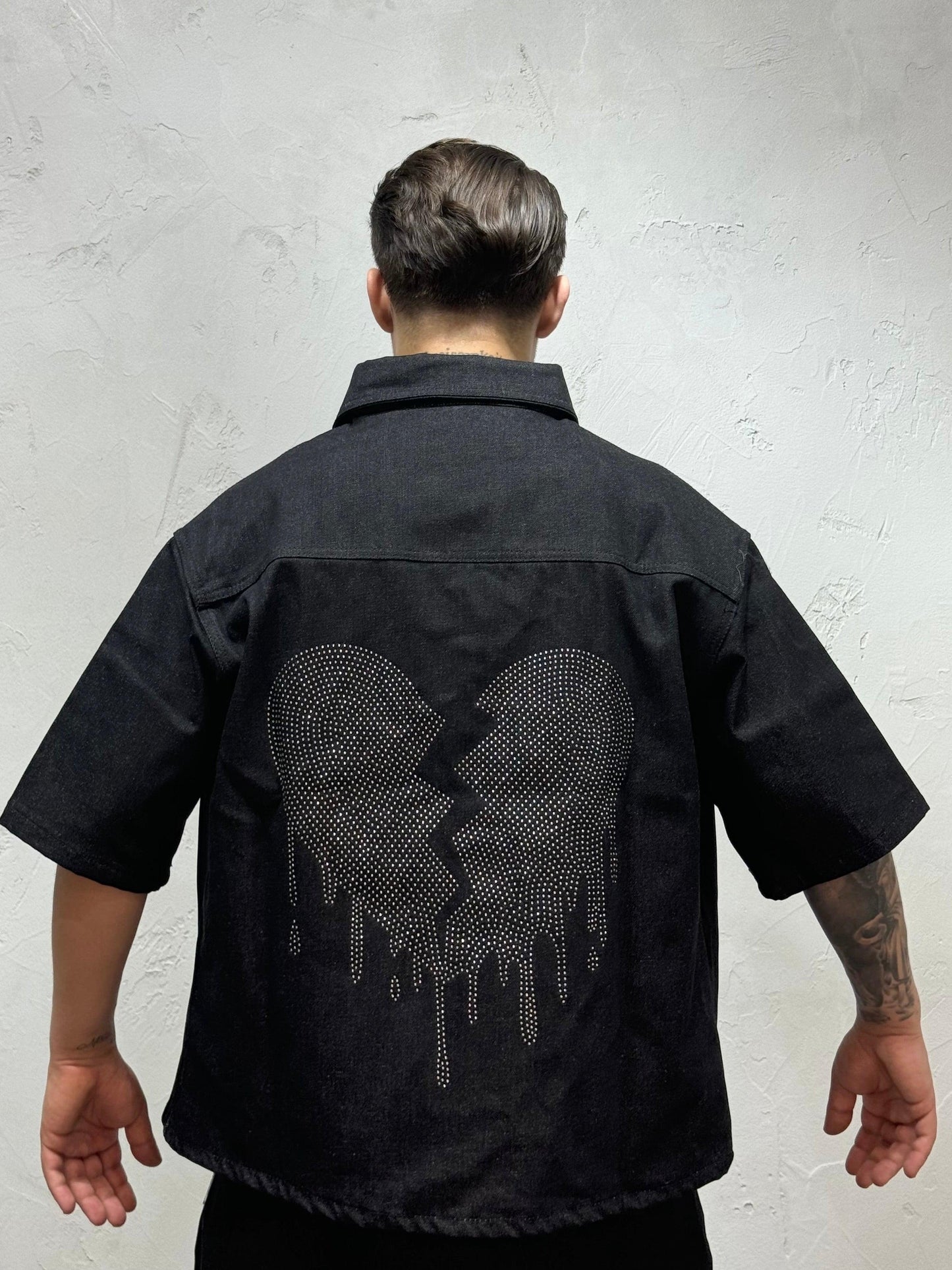 COORDINATO HEART GLITTER BLACK