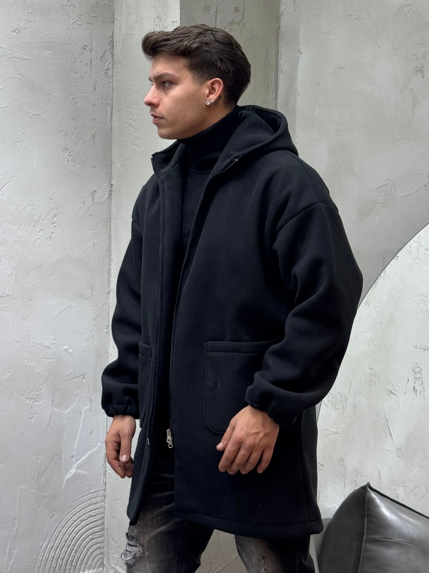 SPORTY GROPES BLACK COAT
