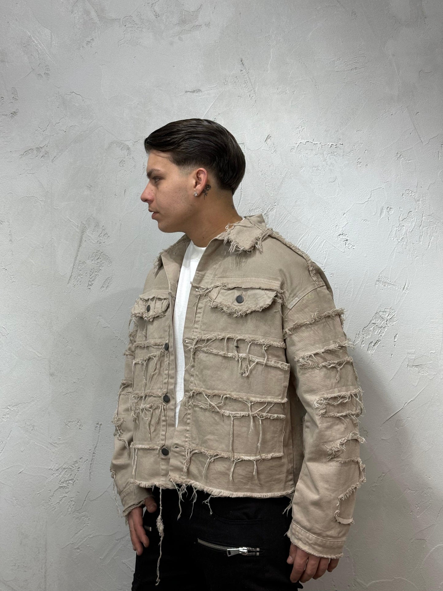 JACKET RIPPED MOD. AMI** BEIGE
