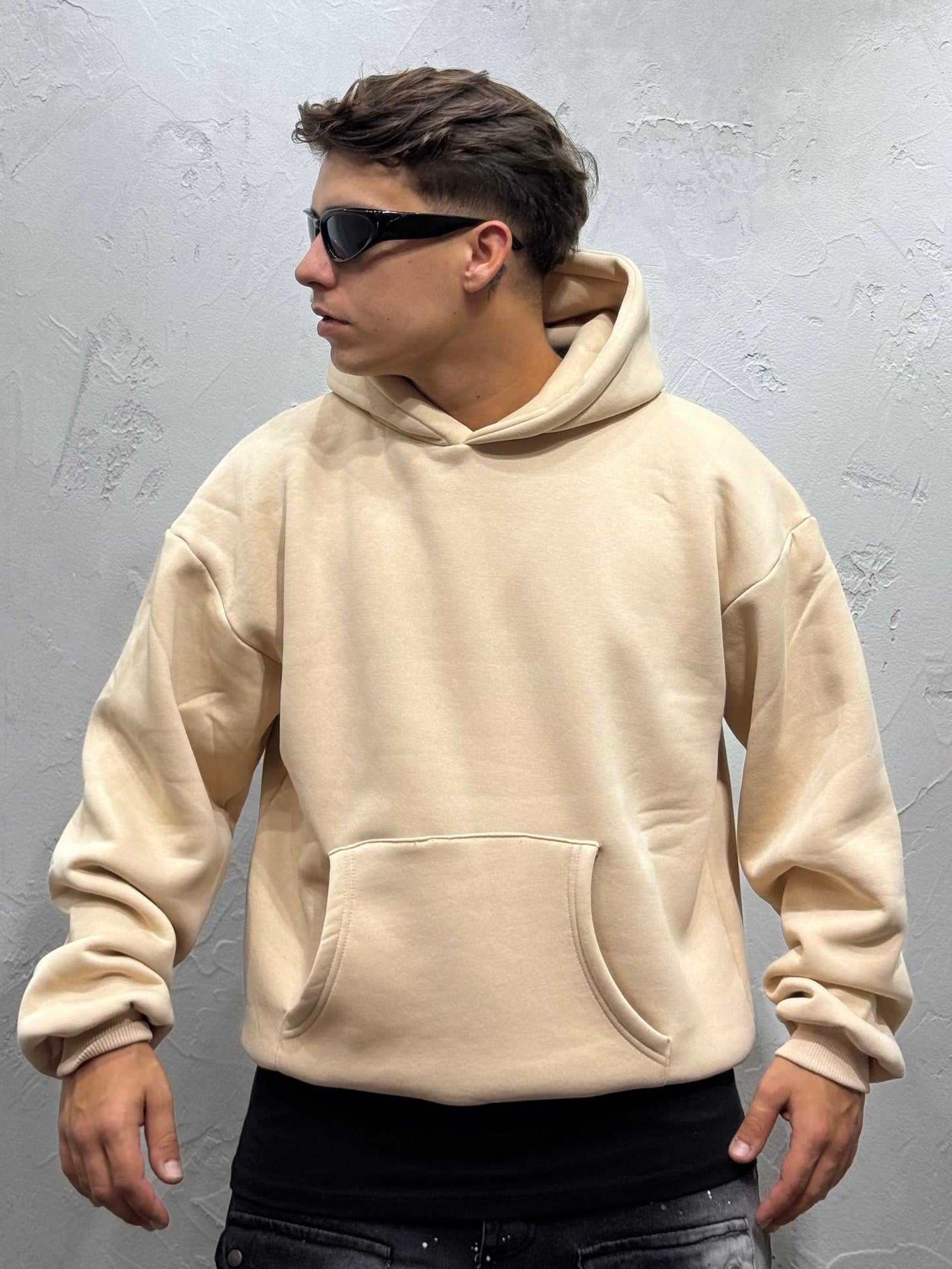 IVORY BOXY FIT HOODIE