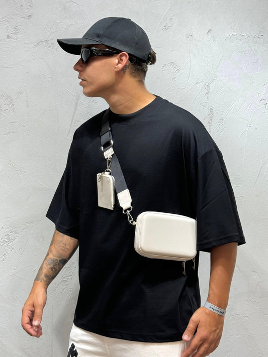 T-SHIRT CROP FIT BY AWBRAND BLACK