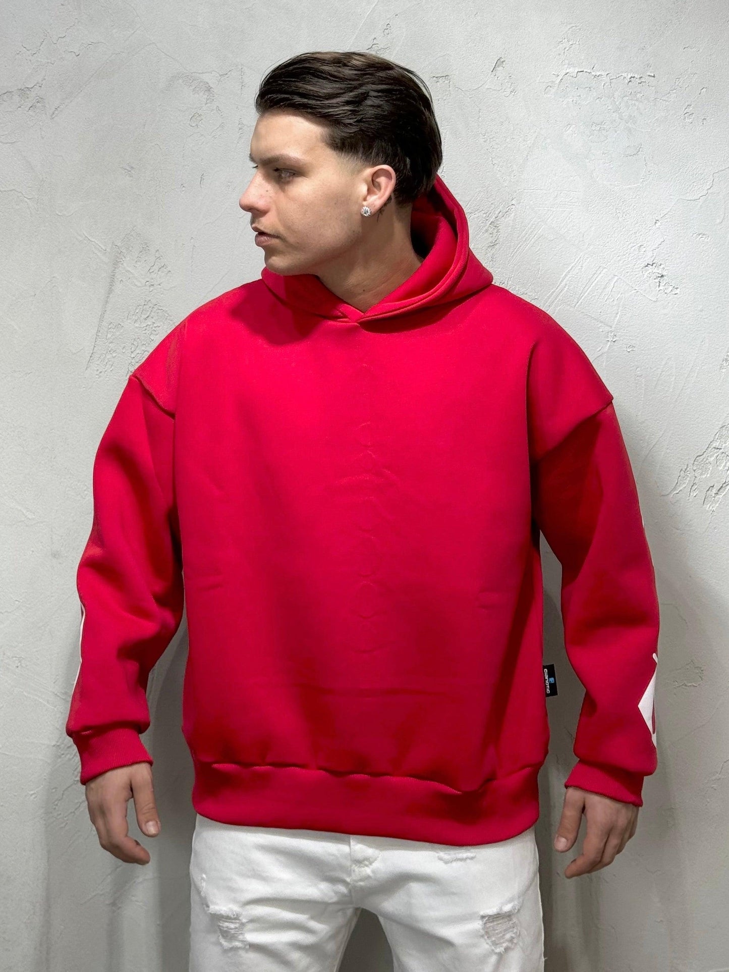 HOODIE BOXY FIT GEARS RED