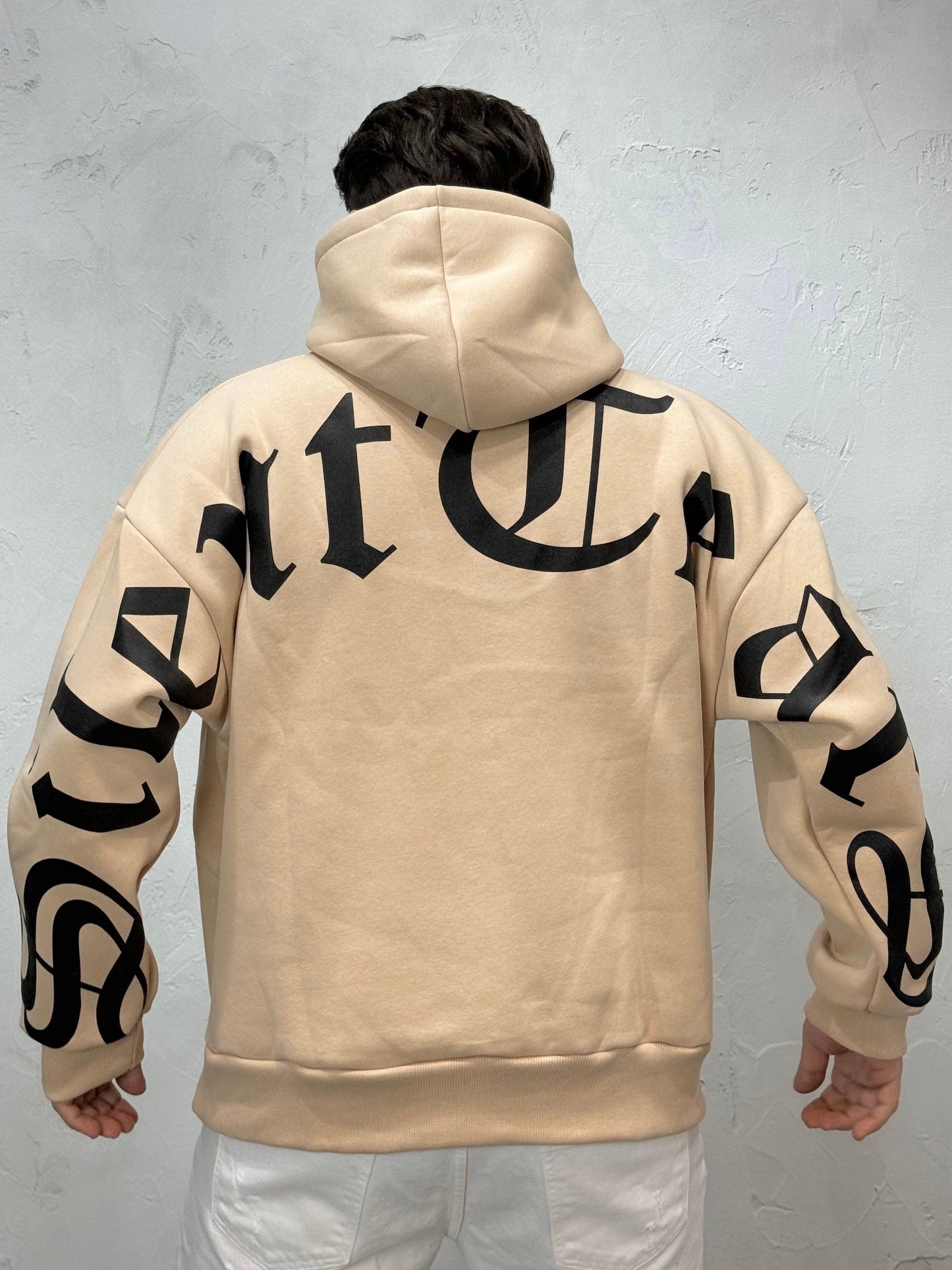 HOODIE BOXY FIT GEARS BEIGE