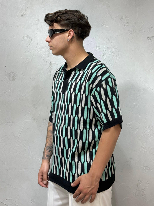 POLO IN FILO DRIP BICOLOR GREEN