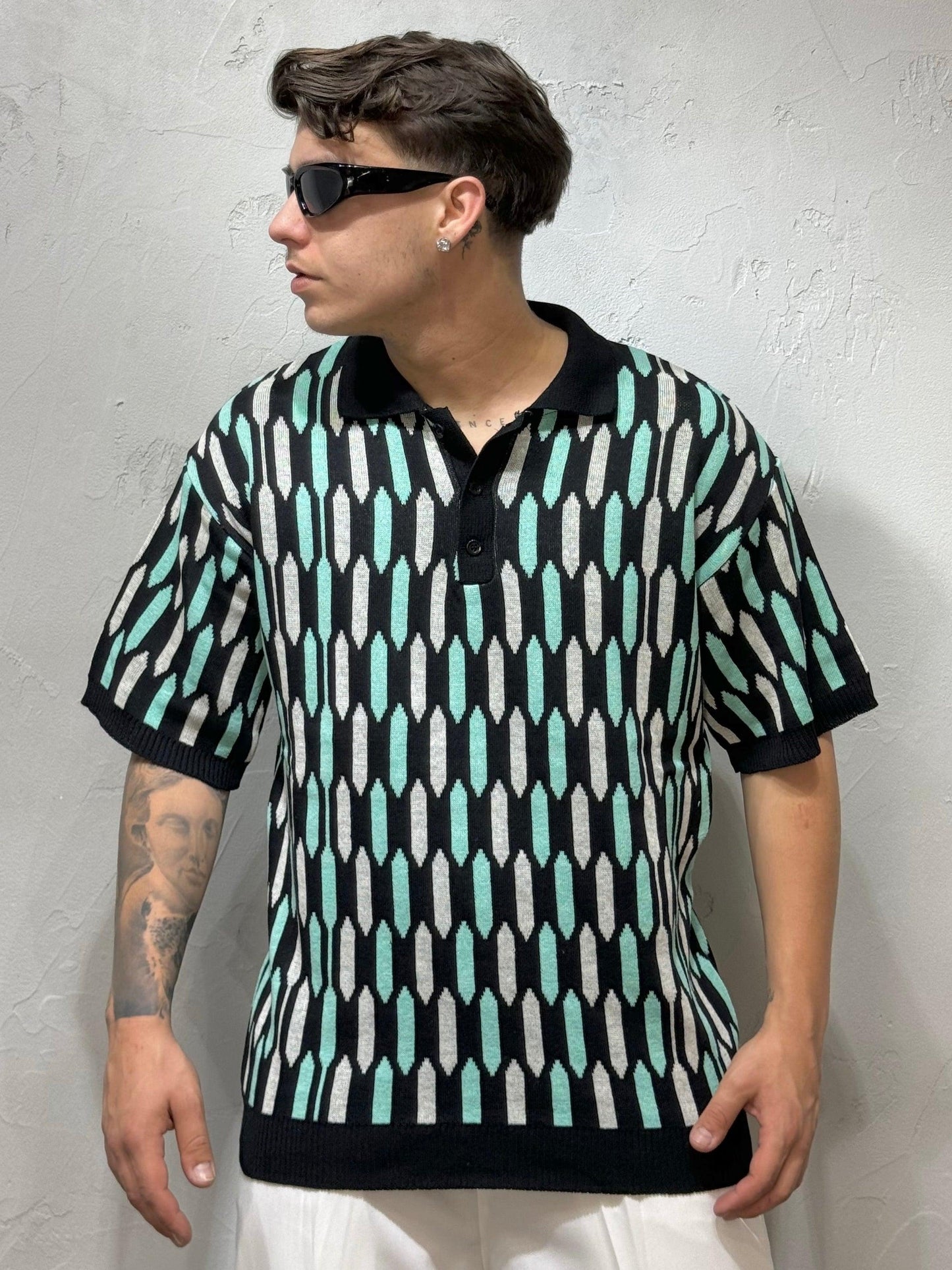 POLO IN FILO DRIP BICOLOR GREEN