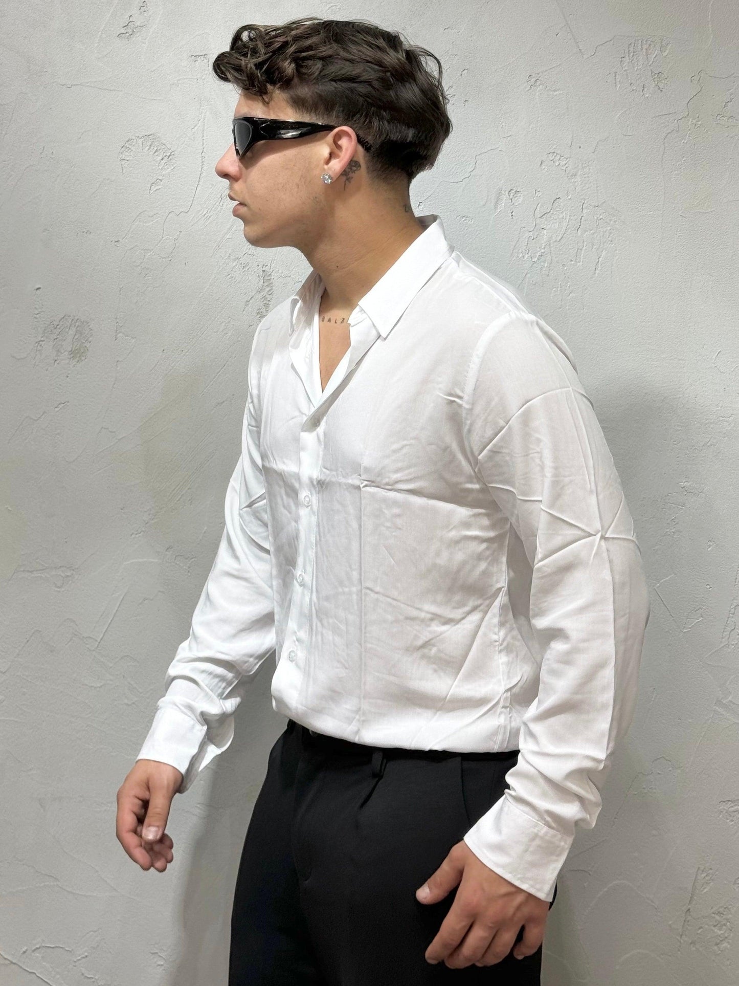 BASIC WHITE VISCOSE SHIRT