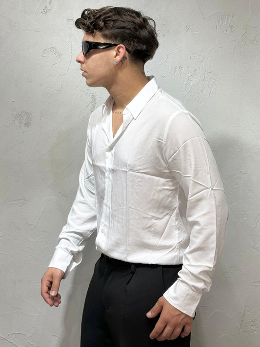 BASIC WHITE VISCOSE SHIRT