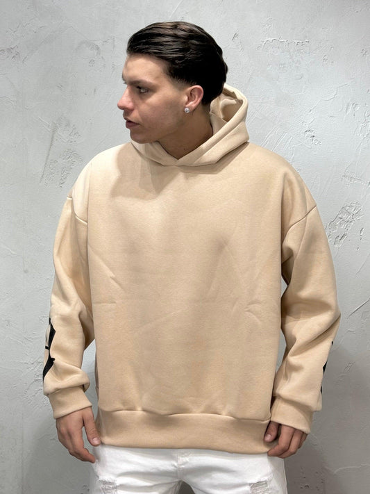 HOODIE BOXY FIT GEARS BEIGE