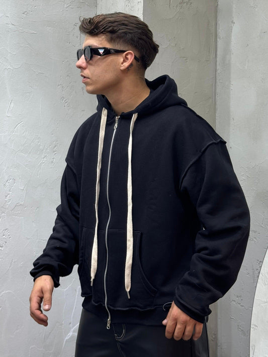 CONTRAST BOXY FIT WITH BLACK ZIP