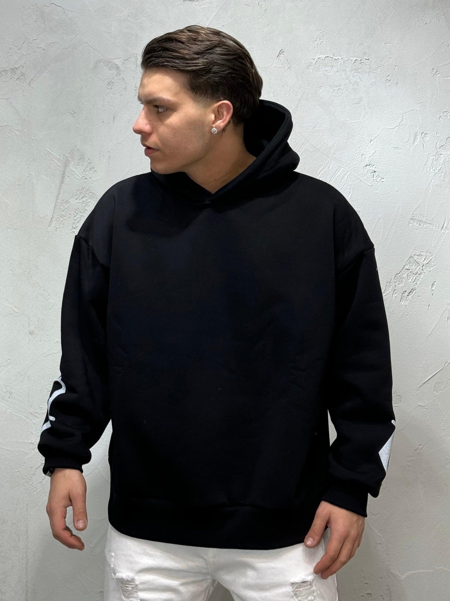 HOODIE BOXY FIT GEARS BLACK