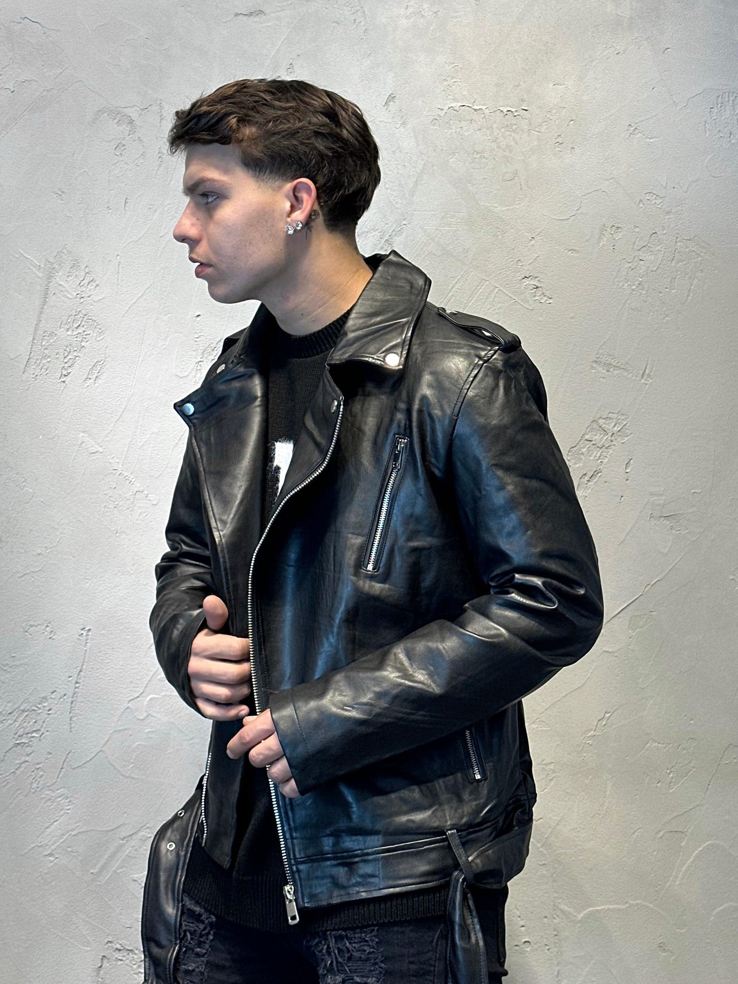 BLACK ECO LEATHER JACKET