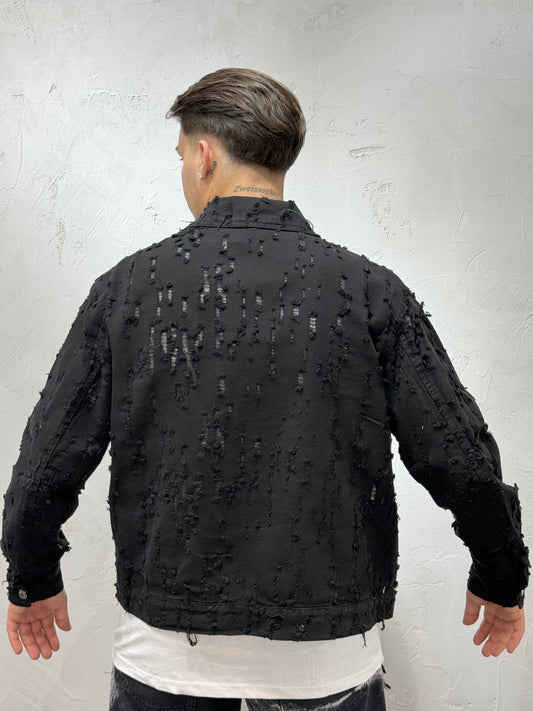 JACKET SCRATCHED BLACK