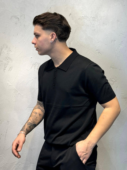 BLACK THREAD POLO SHIRT