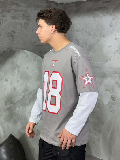 T-SHIRT LONGSLEEVE CHICAGO 18 GREY