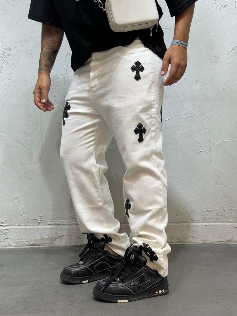 PANTALONI BAGGY FIT CROIX BIANCO