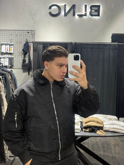 JACKET COLLO IN PELLICCIA BLACK