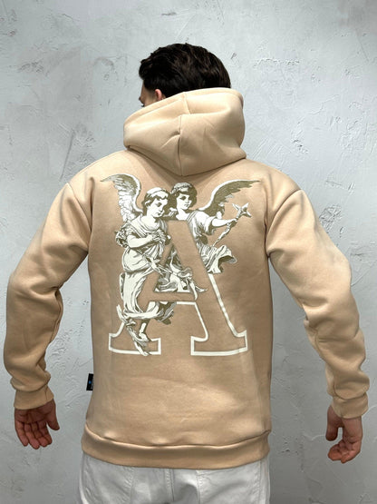 REGULAR FIT HOODIE ANGEL BEIGE