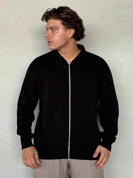 CARDIGAN ZIP BLACK