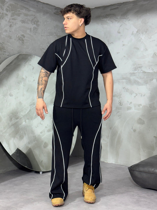 COORDSET TUTA LINES BLACK