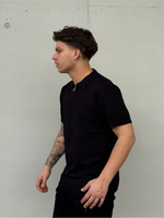 Carica l&#39;immagine nel visualizzatore Galleria, POLO HALF ZIP BLACK
