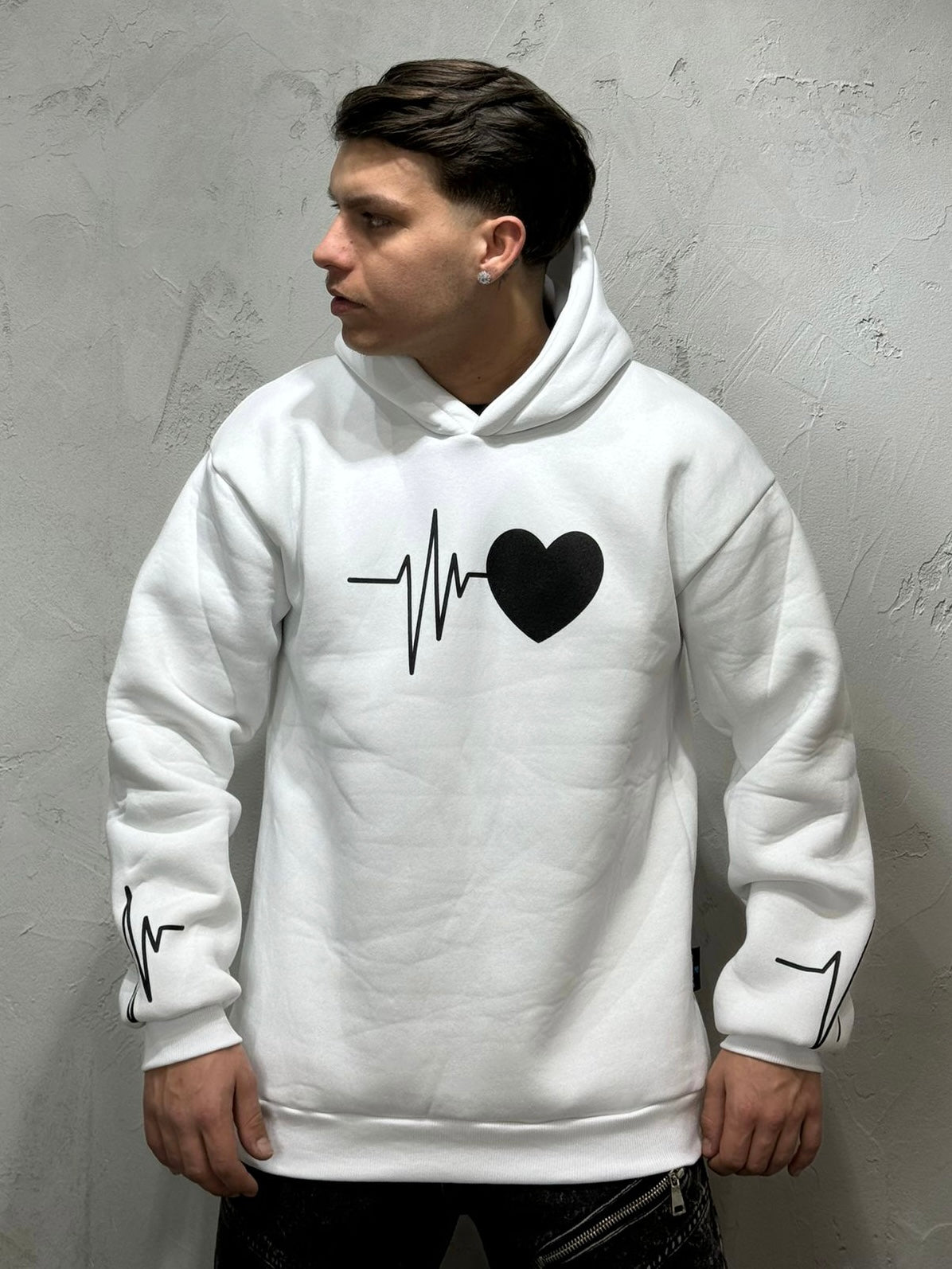 REGULAR FIT HOODIE S.VALENTINE WHITE