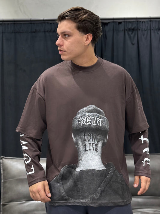 LONGSLEEVE LOVE LIFE BROWN