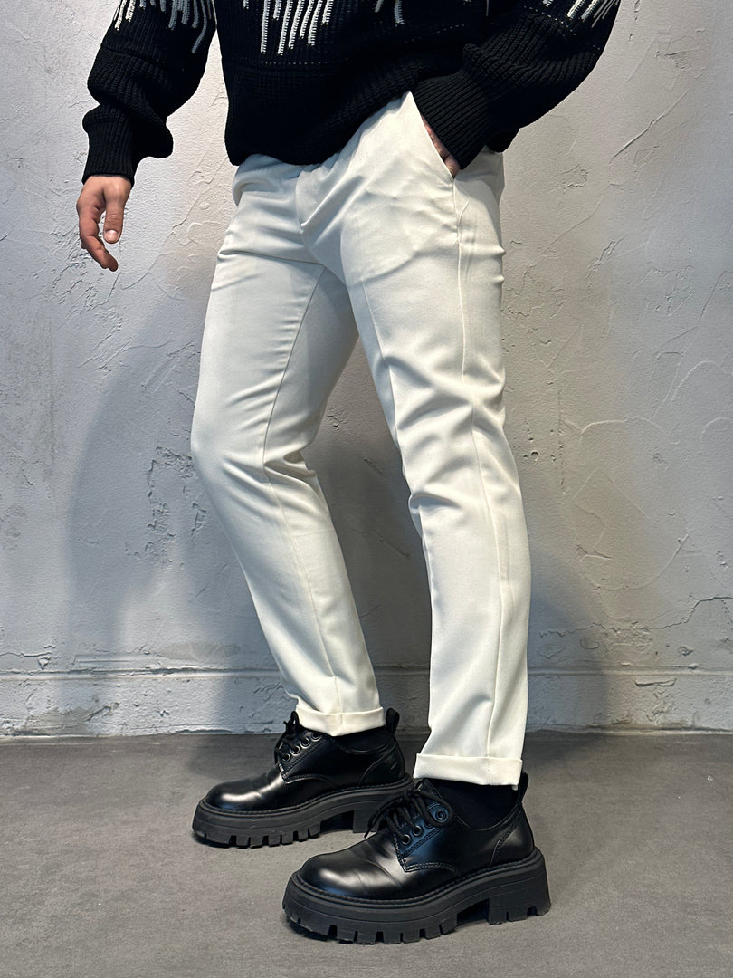 PANTALONE CLASSICO PANNA