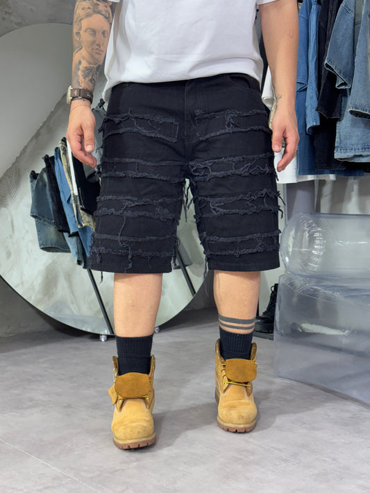 BERMUDA RIPPED BLACK