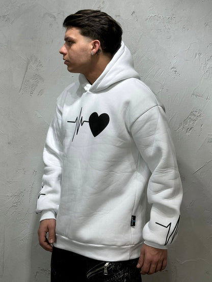 REGULAR FIT HOODIE S.VALENTINE WHITE