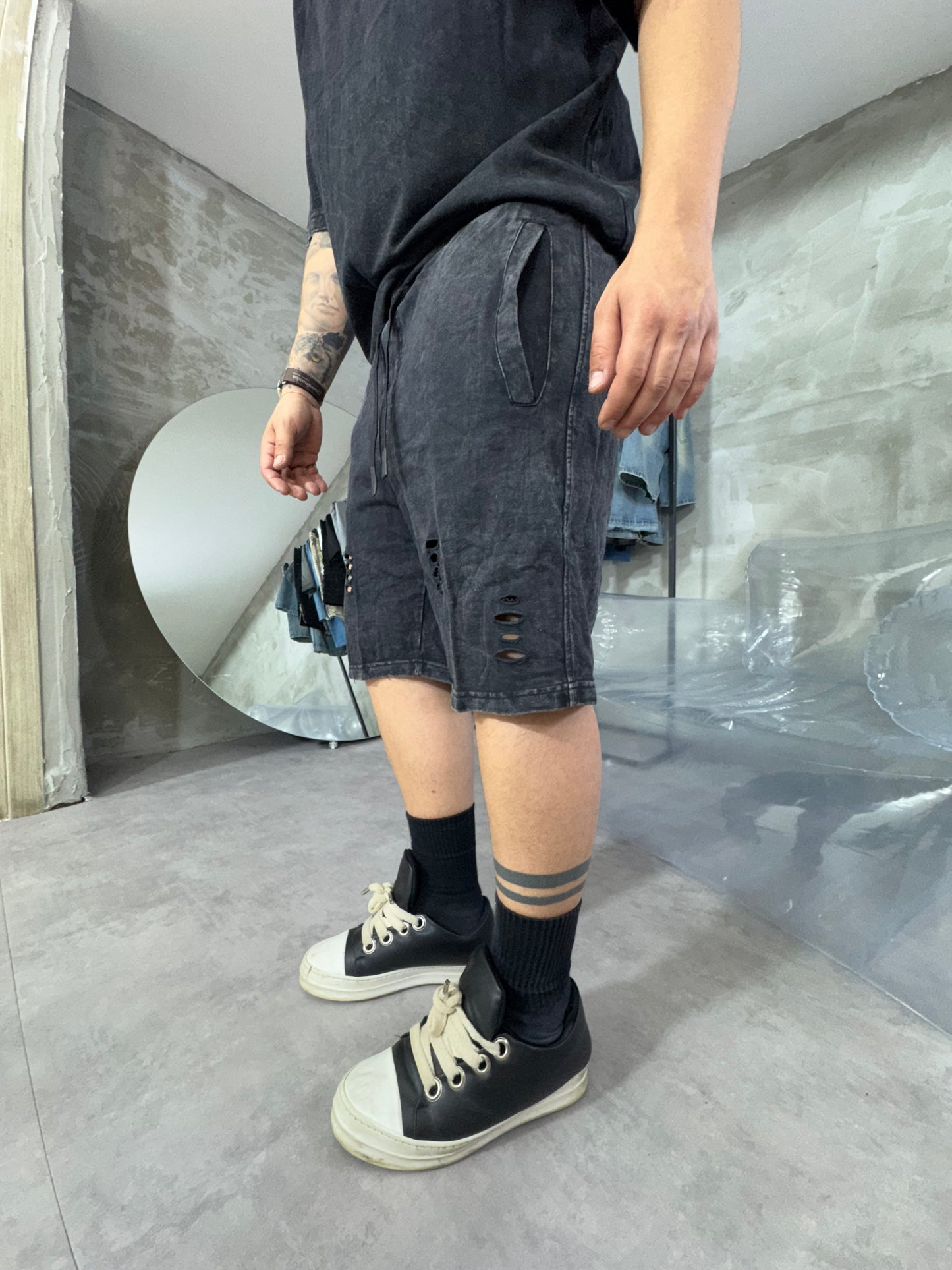 COORDSET ECONOMY TORN BLACK
