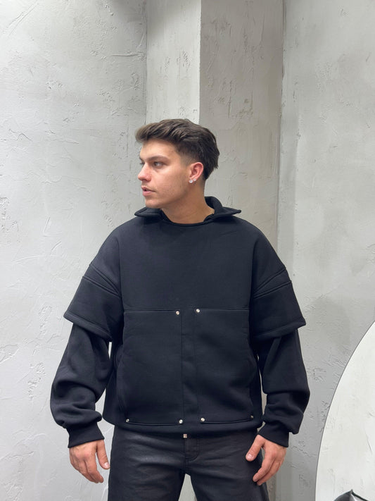 CARPENTER DOUBLE BLACK HOODIE