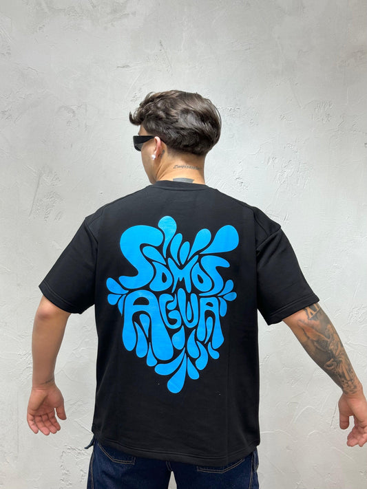 SOMOS AGUA BLACK FEAR OF LOVE T-SHIRT