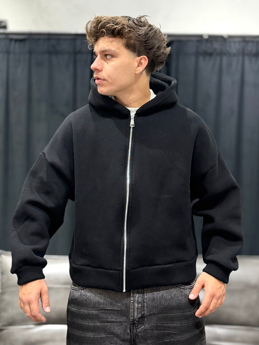 BOXY FIT ZIP BLACK