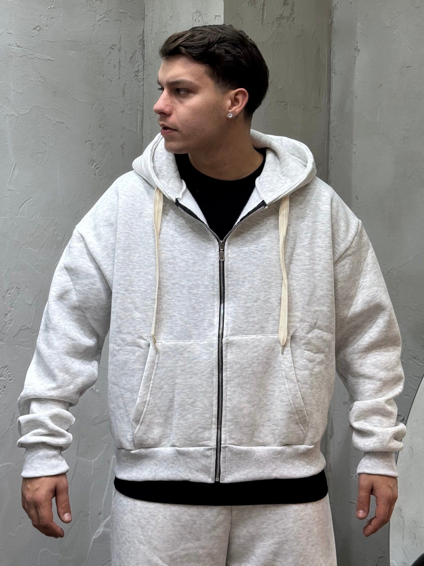 HOODIE BOXY FIT CON ZIP GRIGIO NIKE