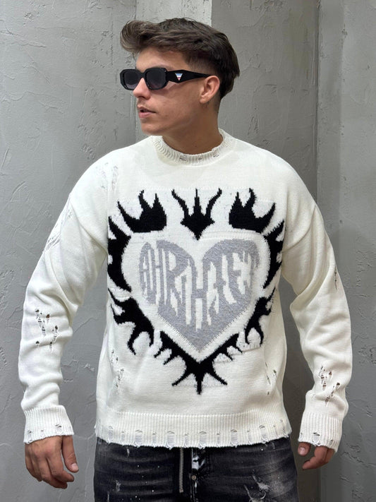 MAGLIONCINO SACRED HEART WHITE
