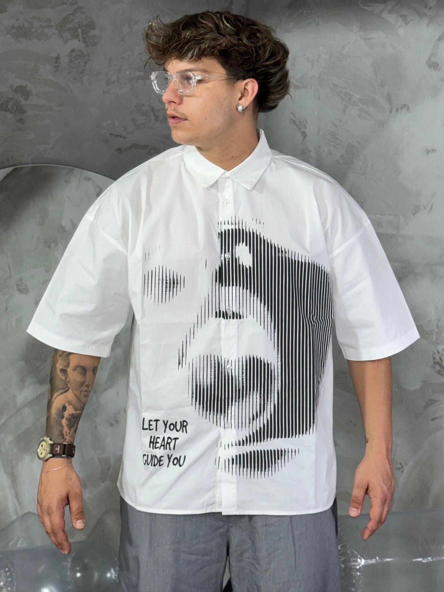 CAMICIA FACE WHITE
