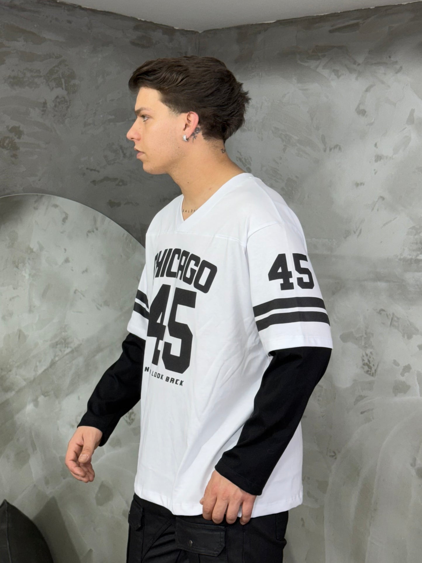 T-SHIRT LONGSLEEVE CHICAGO 18 WHITE