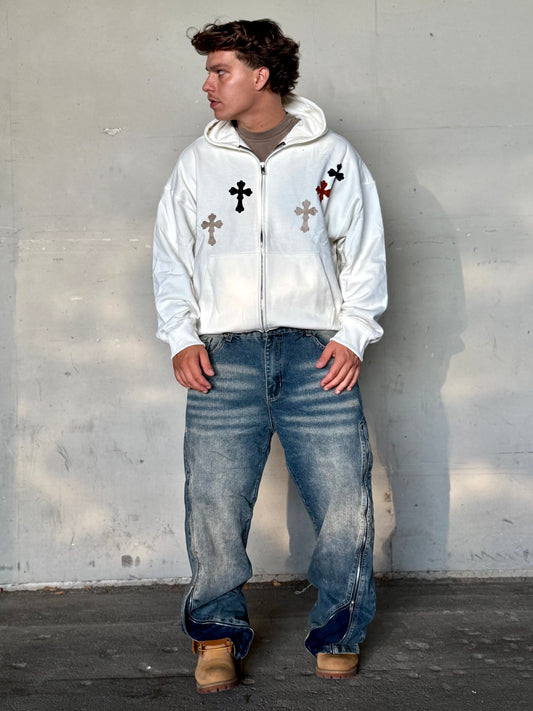 HOODIE CROSSES WHITE