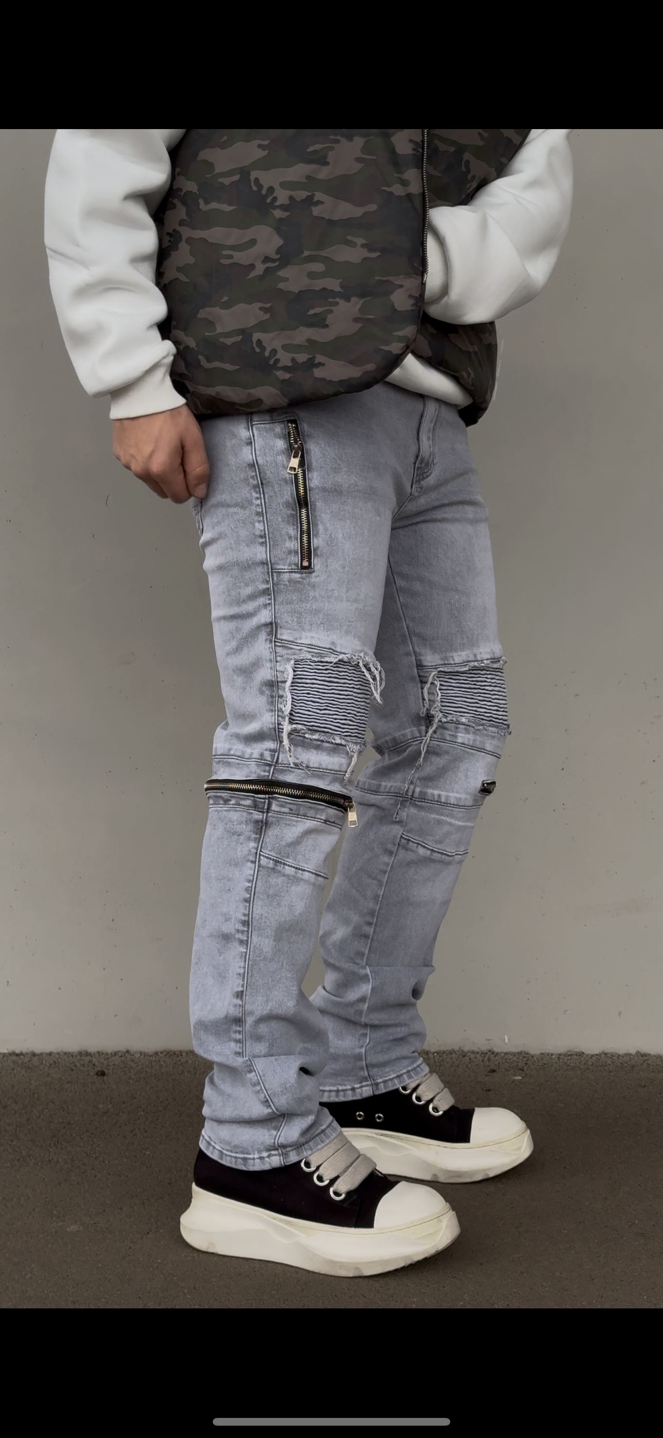 SKINNY FIT BREAKAGES GREY