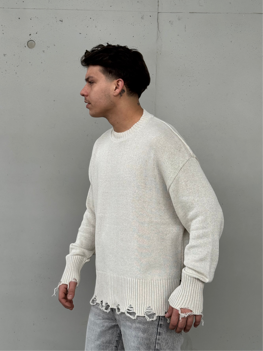 BEIGE CROP FIT SWEATER