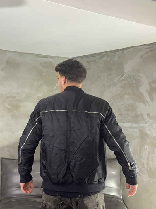 AVIATOR BACK ZIP BLACK JACKET