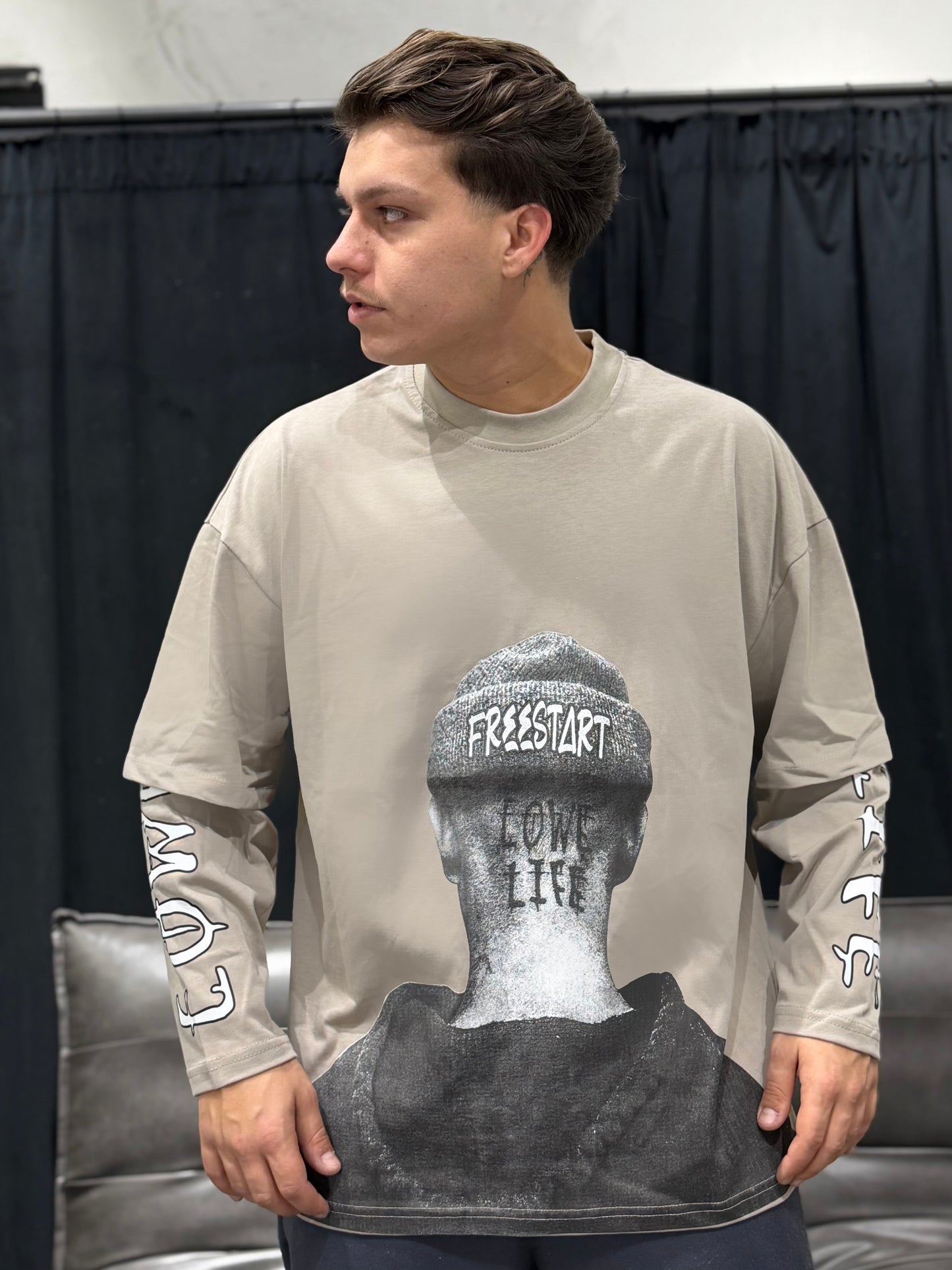 LONGSLEEVE LOVE LIFE SABBIA