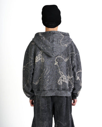 HOODIE ZIP FREEDOM GREY