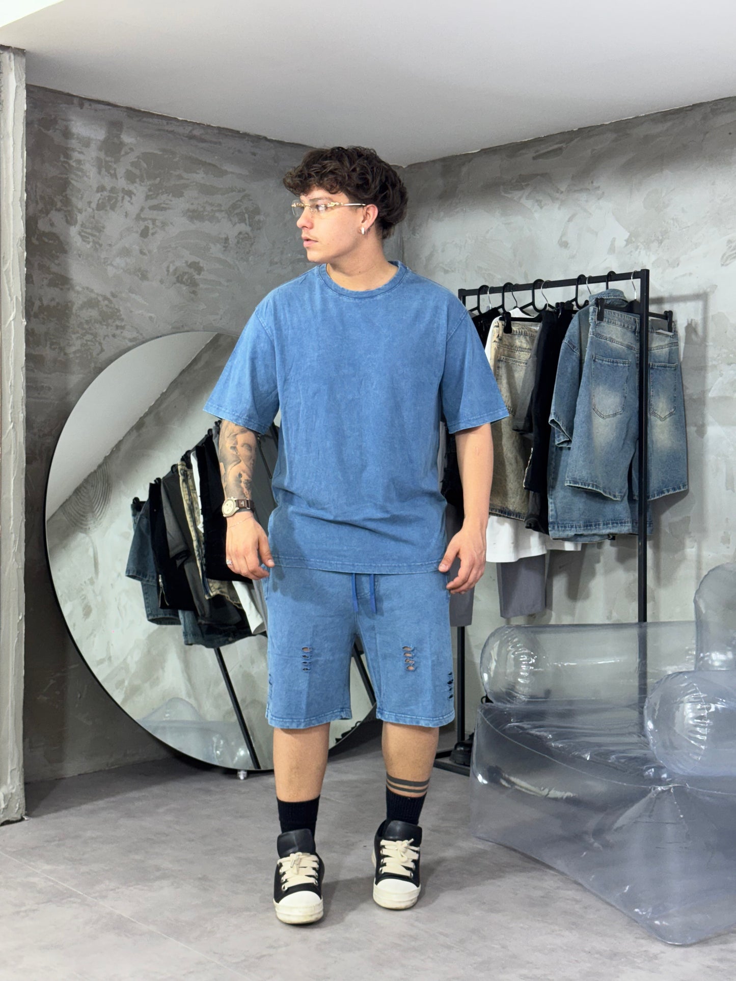 COORDSET ECONOMY TORN BLUE