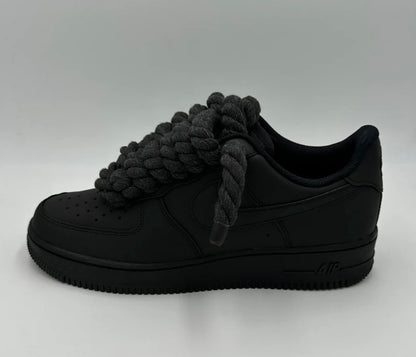 AIRFORCE 1 CUSTOM ROPE LACE BLACK