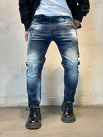 Carica l&#39;immagine nel visualizzatore Galleria, JEANS NEW FIT BIKER 3 BLU
